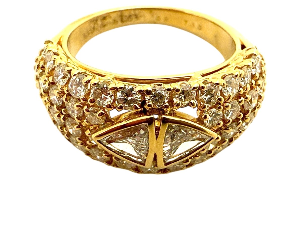 Boucheron bague Vintage or jaune 18 K et diamants - Maison Eloe
