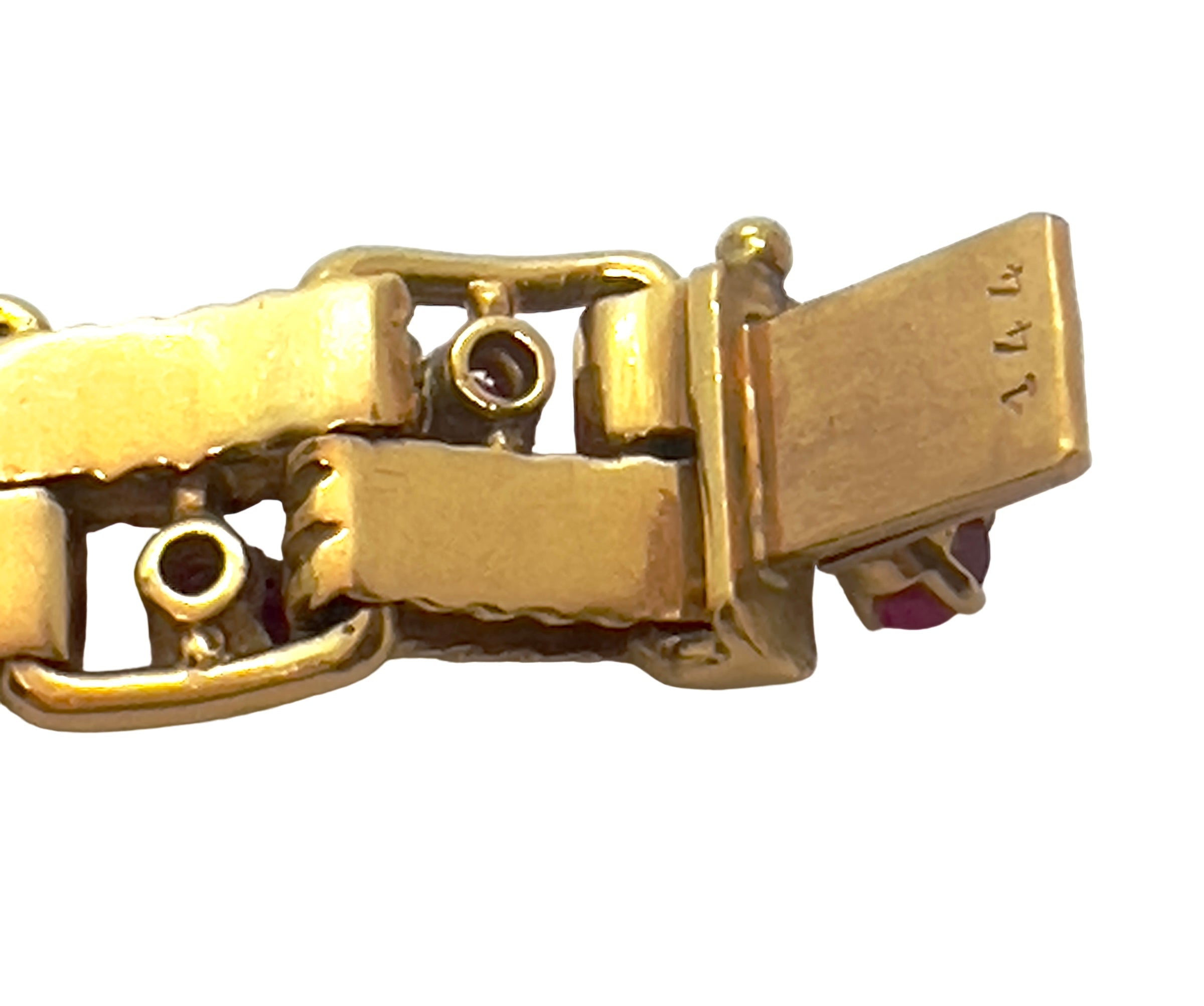 Boucheron, bracelet vintage en or jaune 18K orné de rubis