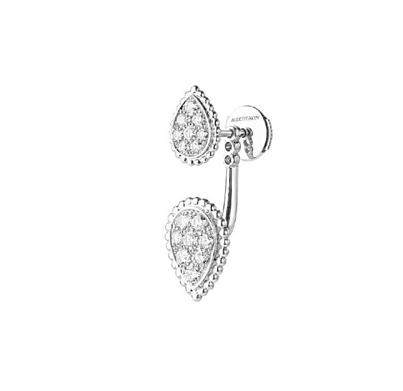 Boucheron une mono boucle "Serpent Bohème" en or blanc et diamants, neuve, full set
