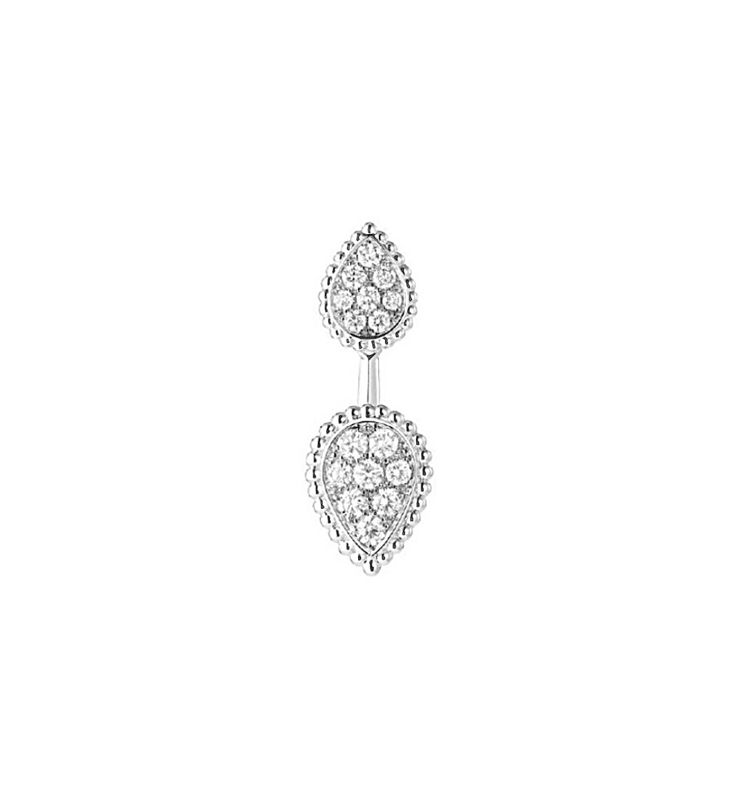 Boucheron une mono boucle "Serpent Bohème" en or blanc et diamants, neuve, full set