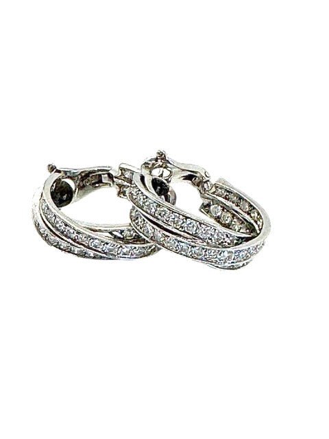 Boucles d'oreilles Cartier Trinity or blanc Diamants vintage - Maison Eloe