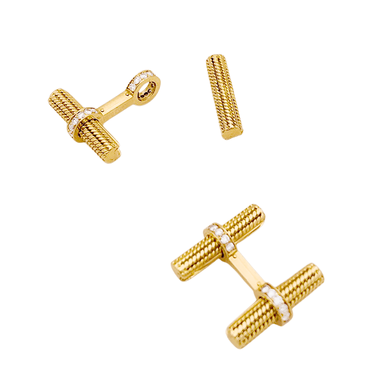 Boutons de manchette VAN CLEEF ET ARPELS, or jaune et diamants. - Maison Eloe