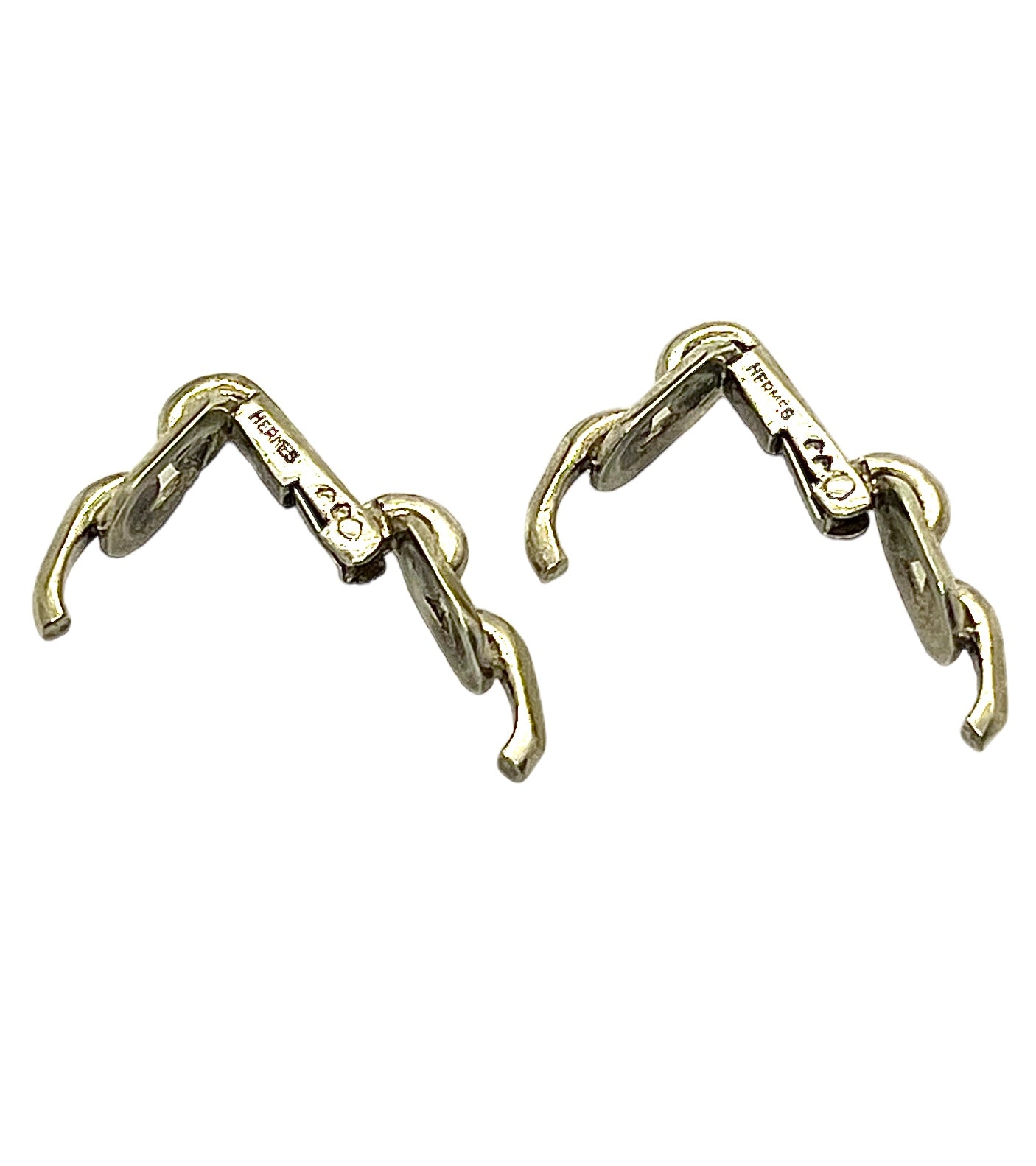 Hermès silver cufflinks by Rollang fils & Cie