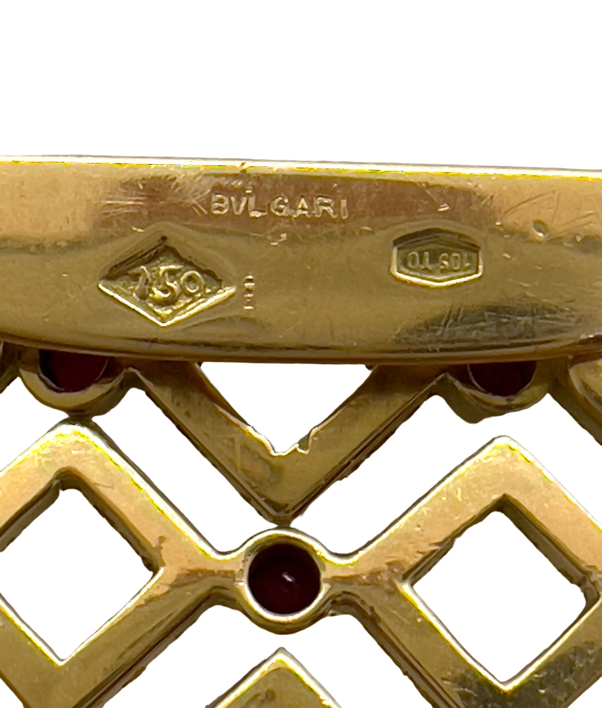 Bracelet Bulgari vintage, or jaune 18K et rubis