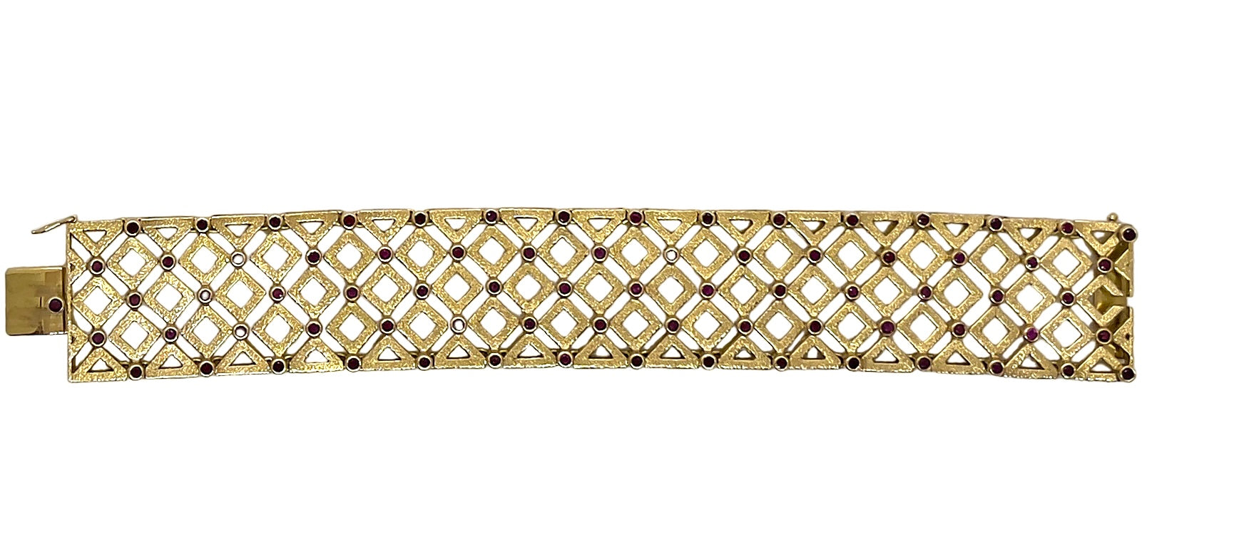 Bracelet Bulgari vintage, or jaune 18K et rubis