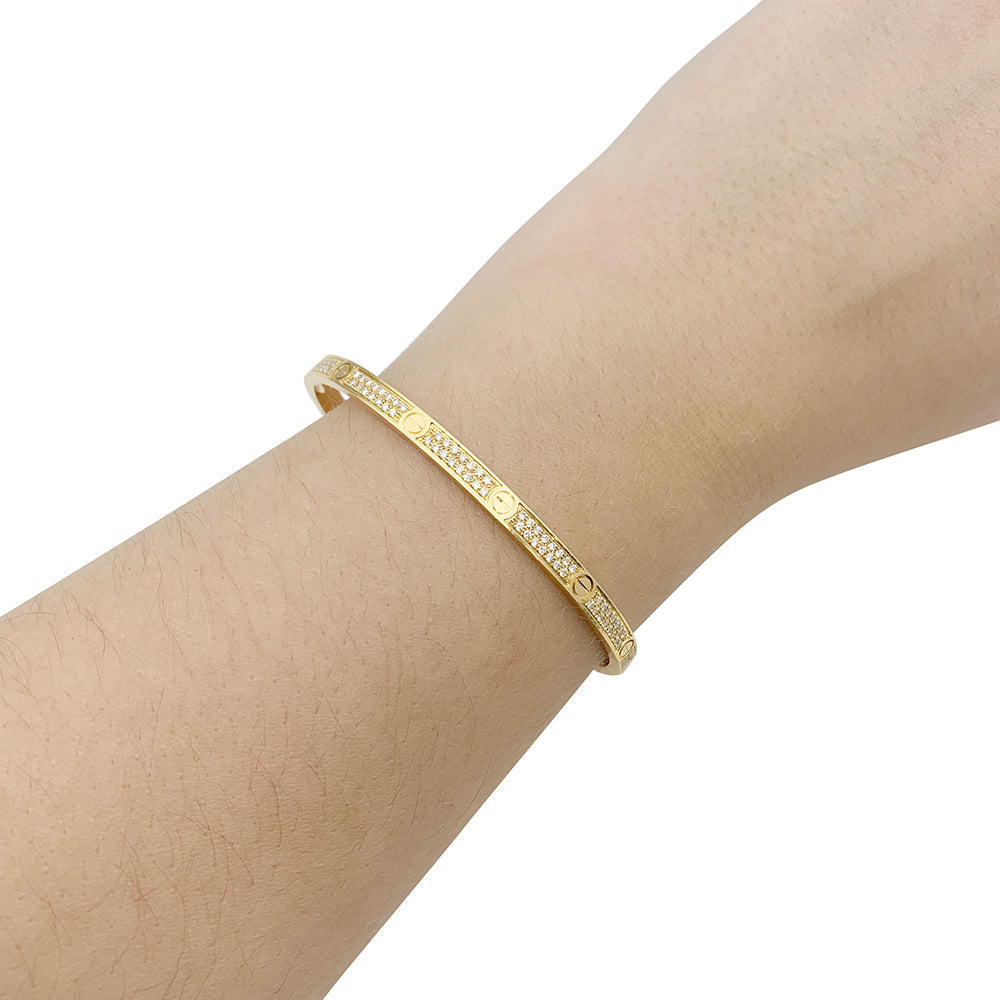 Cartier bracelet, "Love", yellow gold and diamonds.