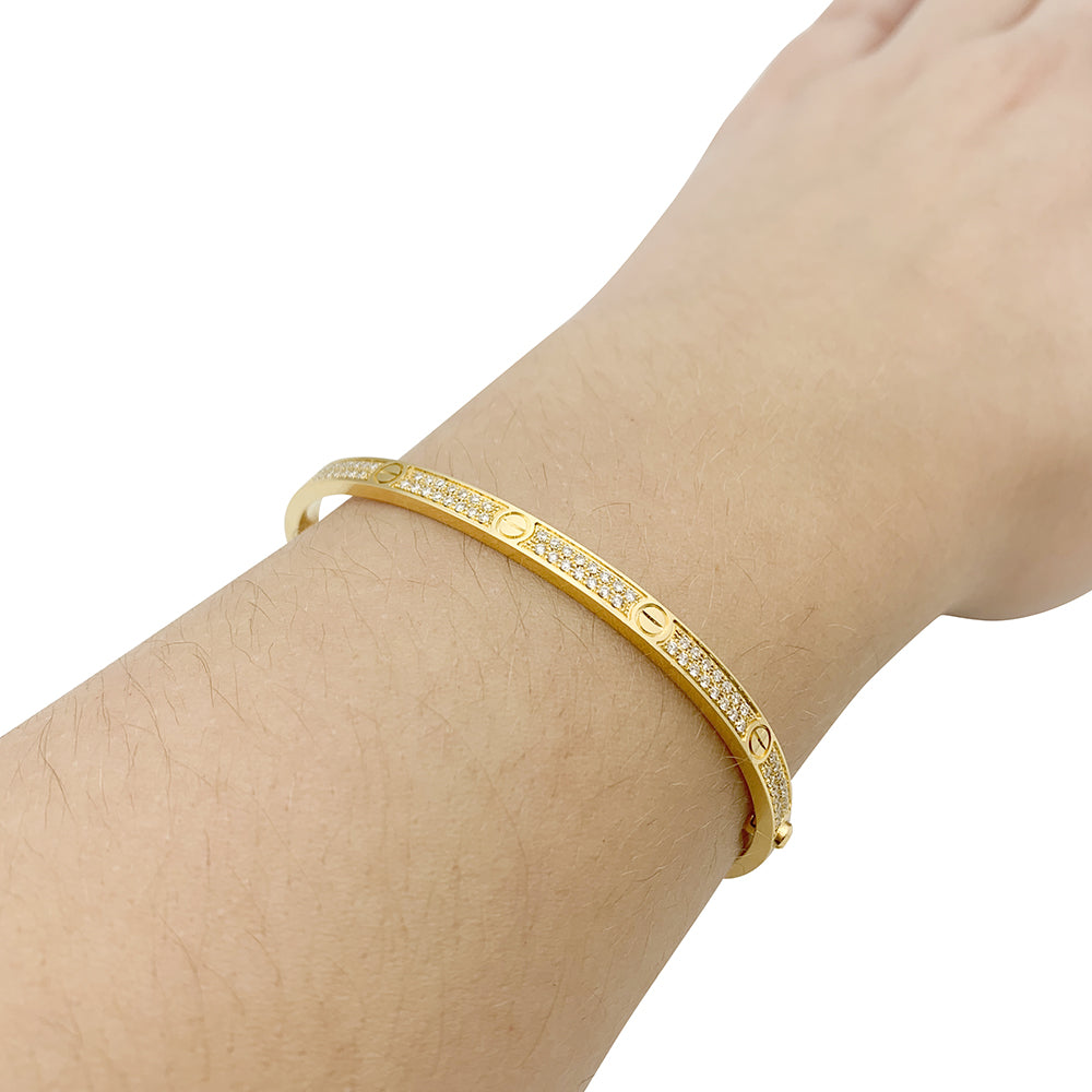 Cartier bracelet, "Love", yellow gold and diamonds.
