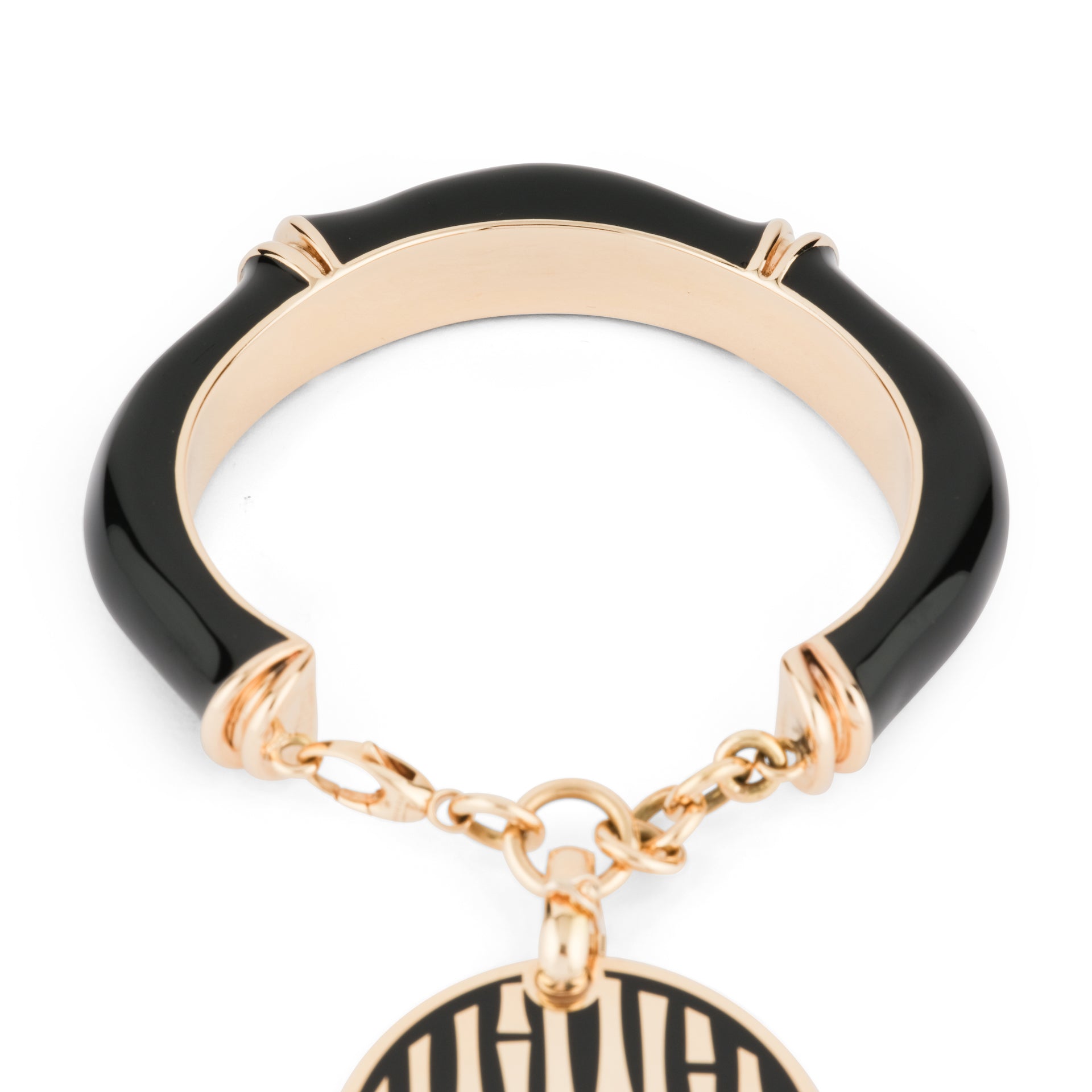 Bracelet Gucci en or jaune 18K et émail noir