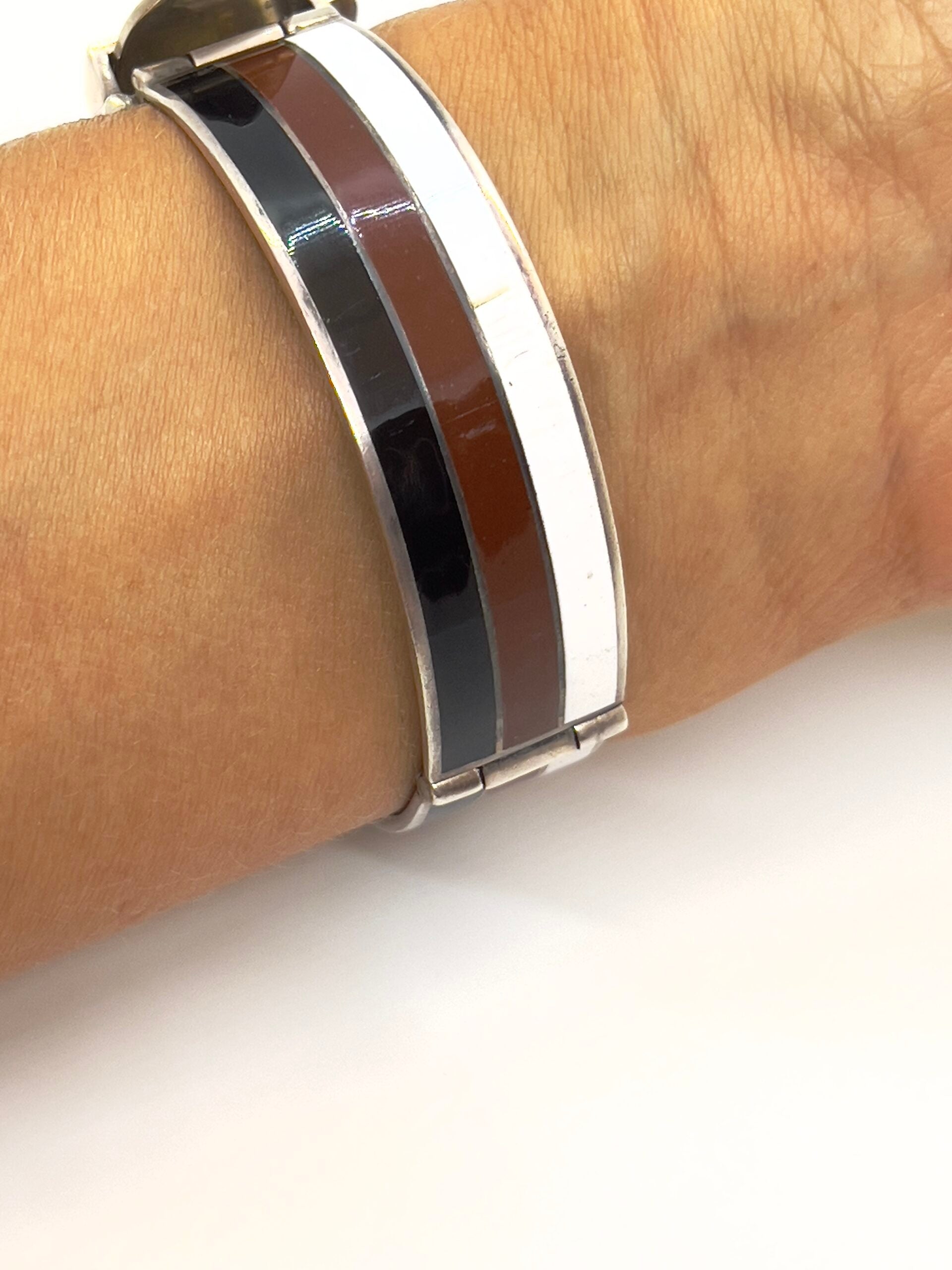 Gucci, bracelet argent et émail, vintage