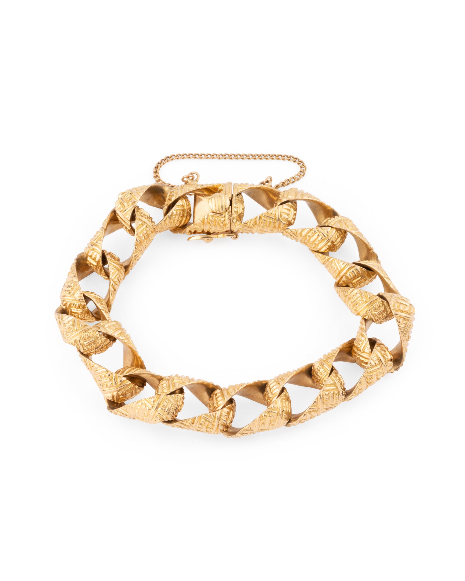 Rollang Fils & Cie Master Hallmark bracelet in chiseled 18K gold.
