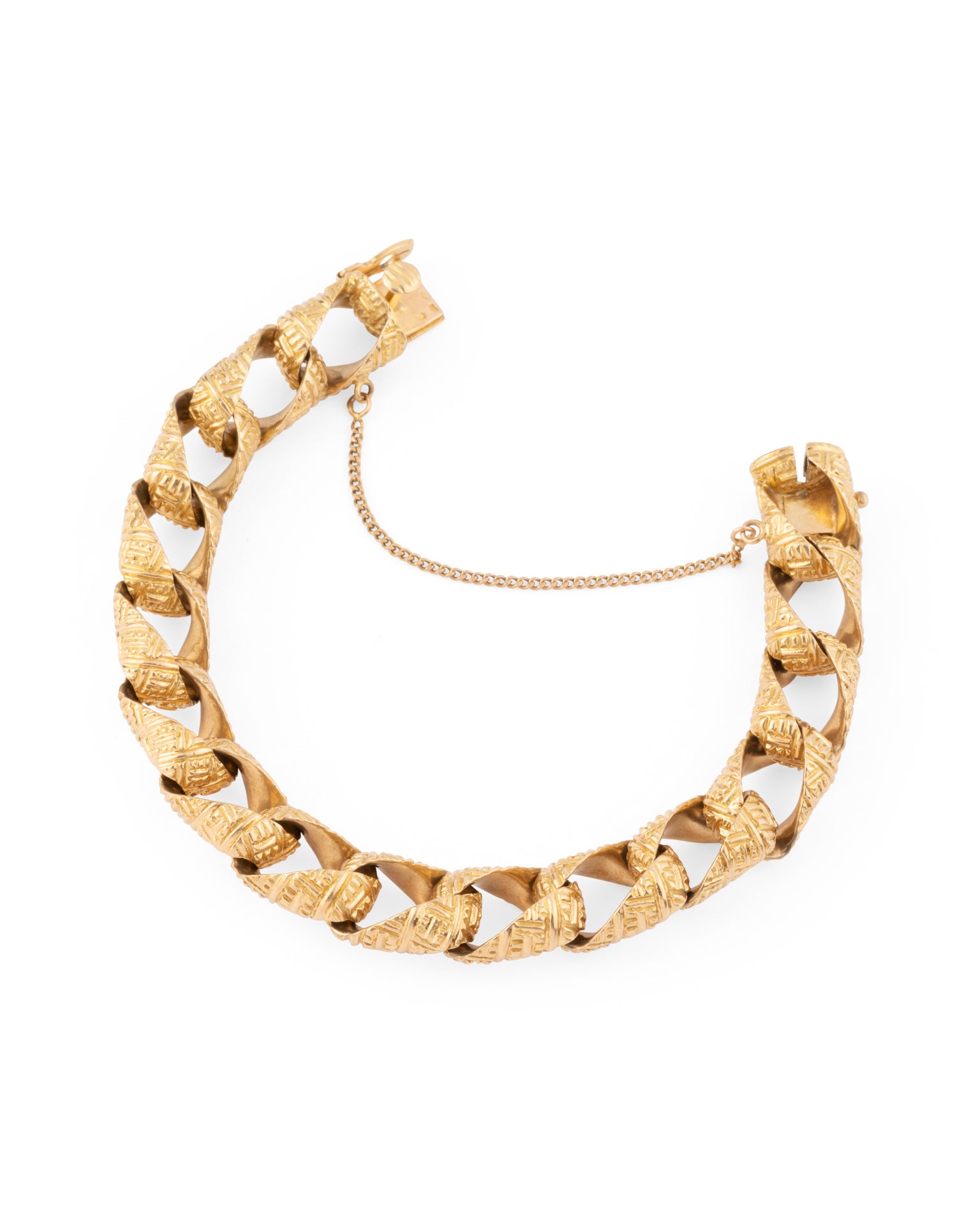 Rollang Fils & Cie Master Hallmark bracelet in chiseled 18K gold.