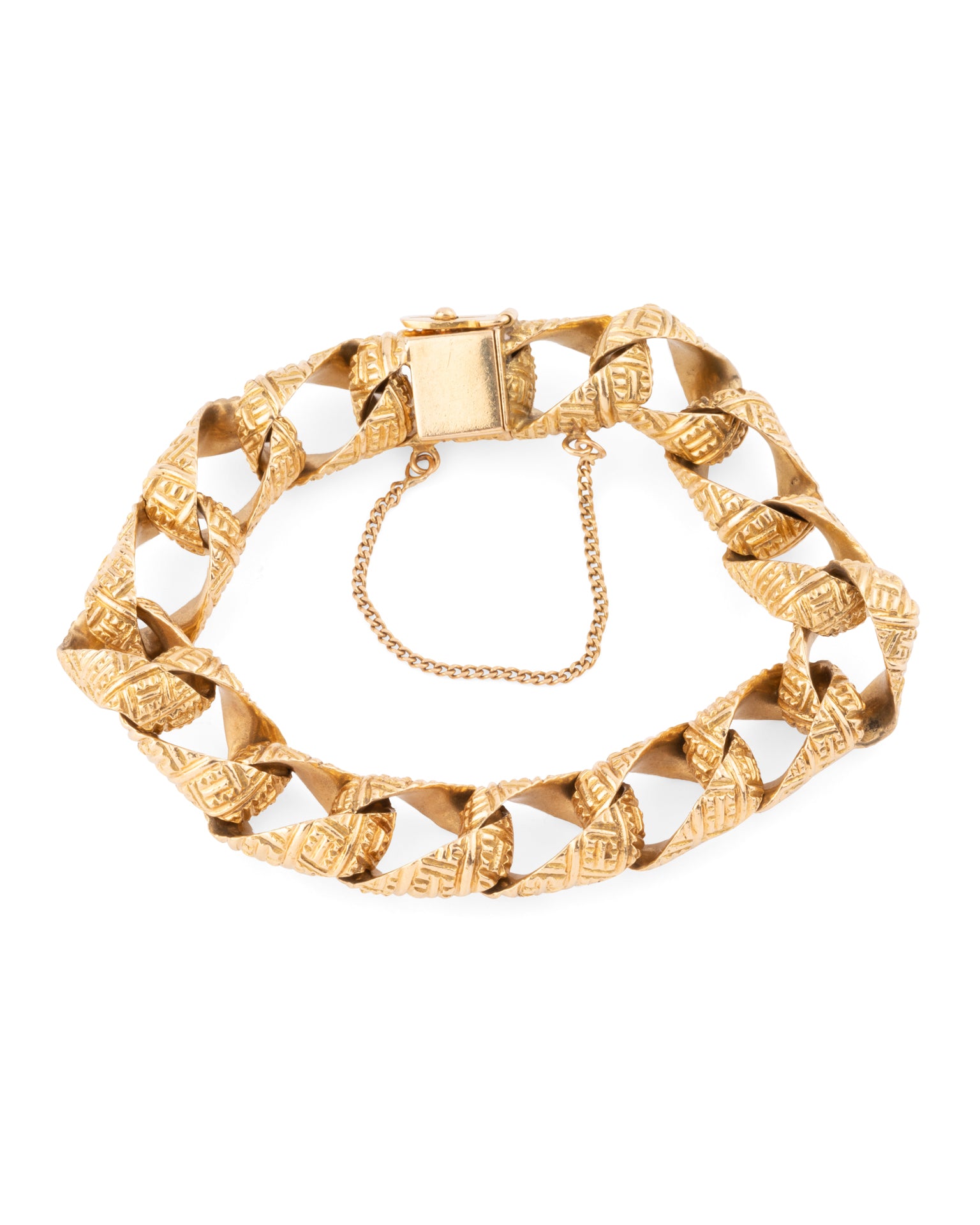 Rollang Fils & Cie Master Hallmark bracelet in chiseled 18K gold.