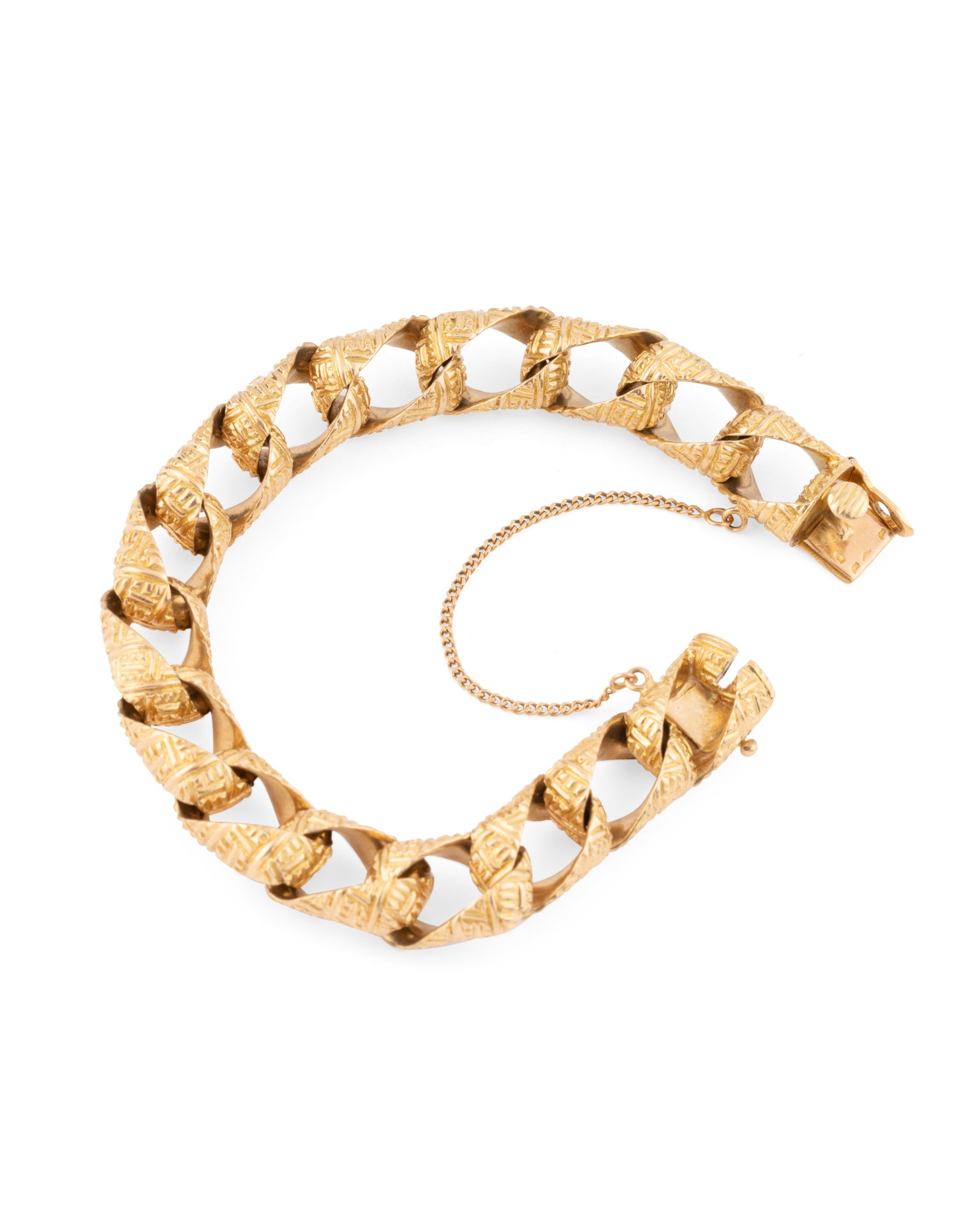 Rollang Fils & Cie Master Hallmark bracelet in chiseled 18K gold.