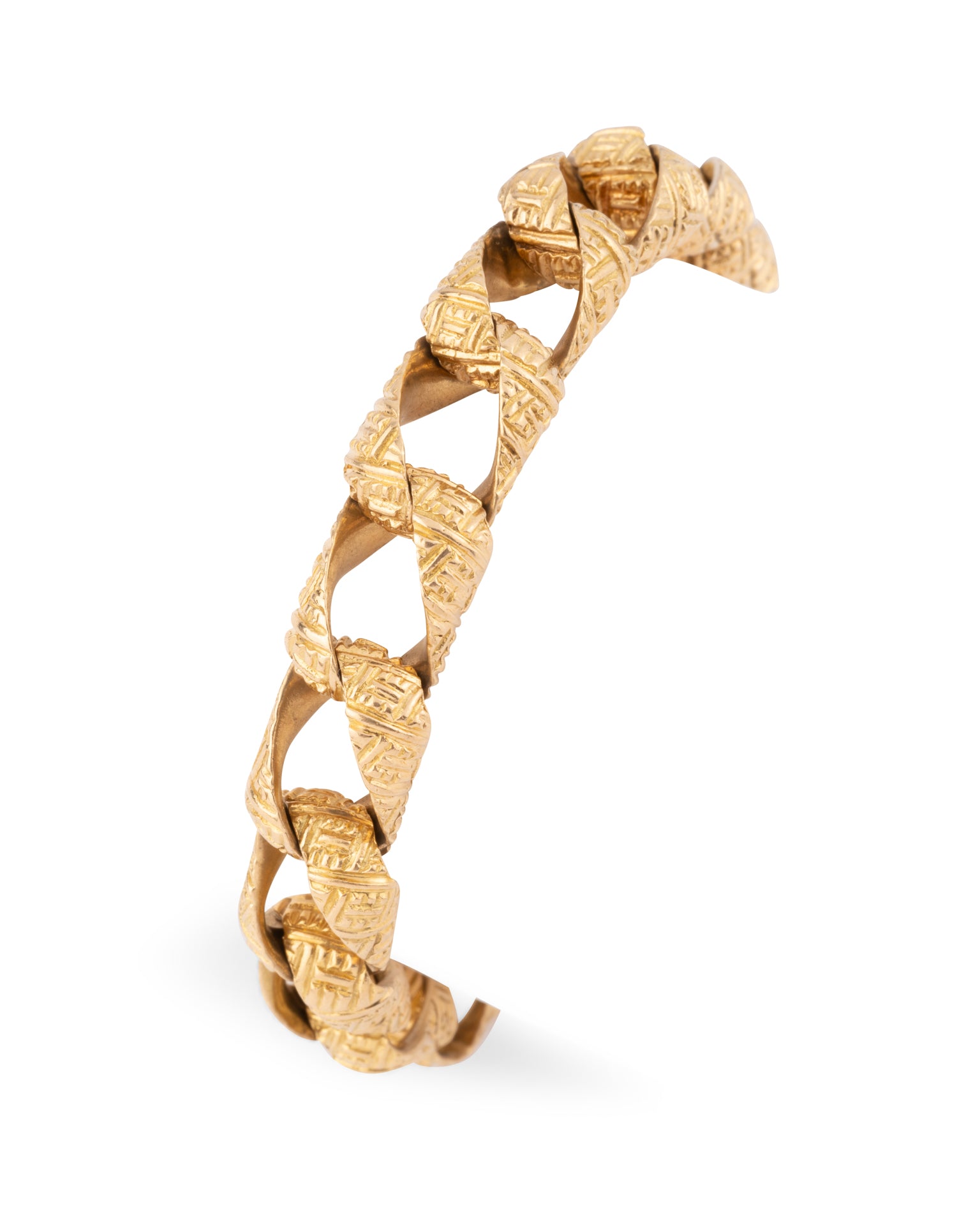 Bracelet Poinçon de Maître Rollang Fils & Cie en or 18K ciselé.