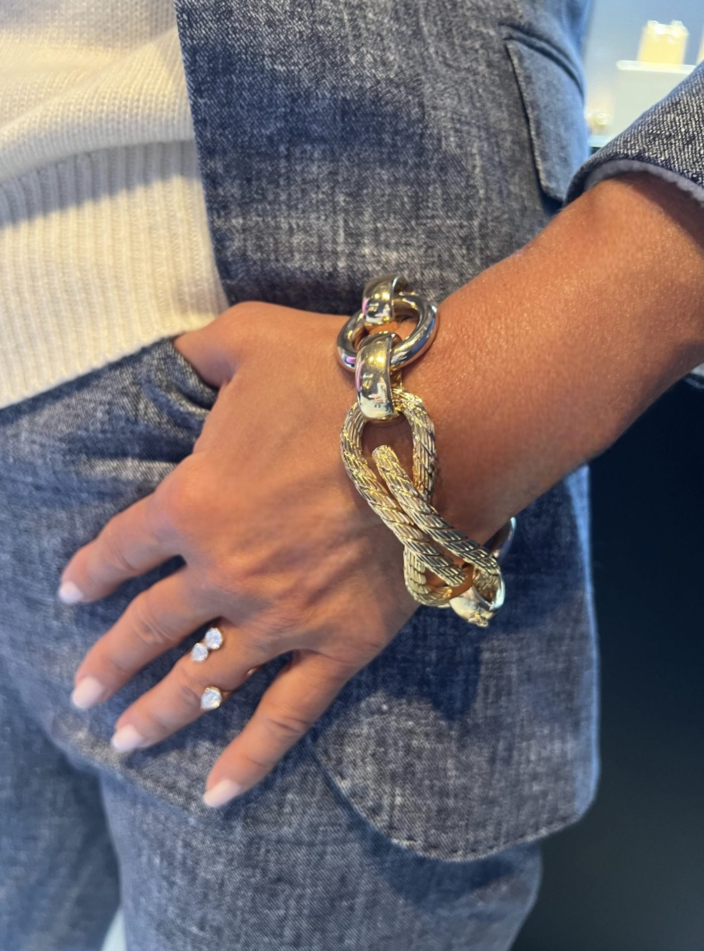 Carlo Weingrill, bracelet en or jaune et blanc 18K