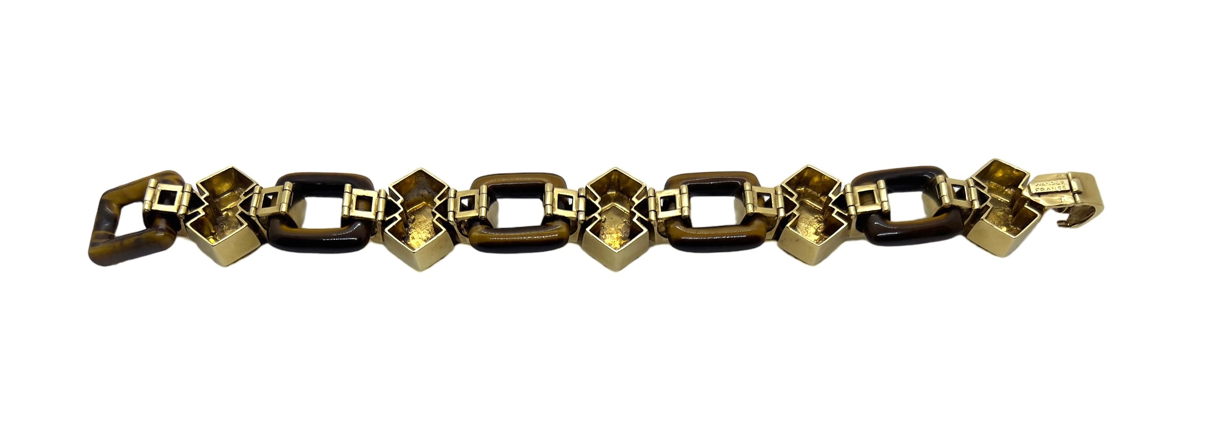 Wander, Yellow gold and Tiger's Eye bracelet