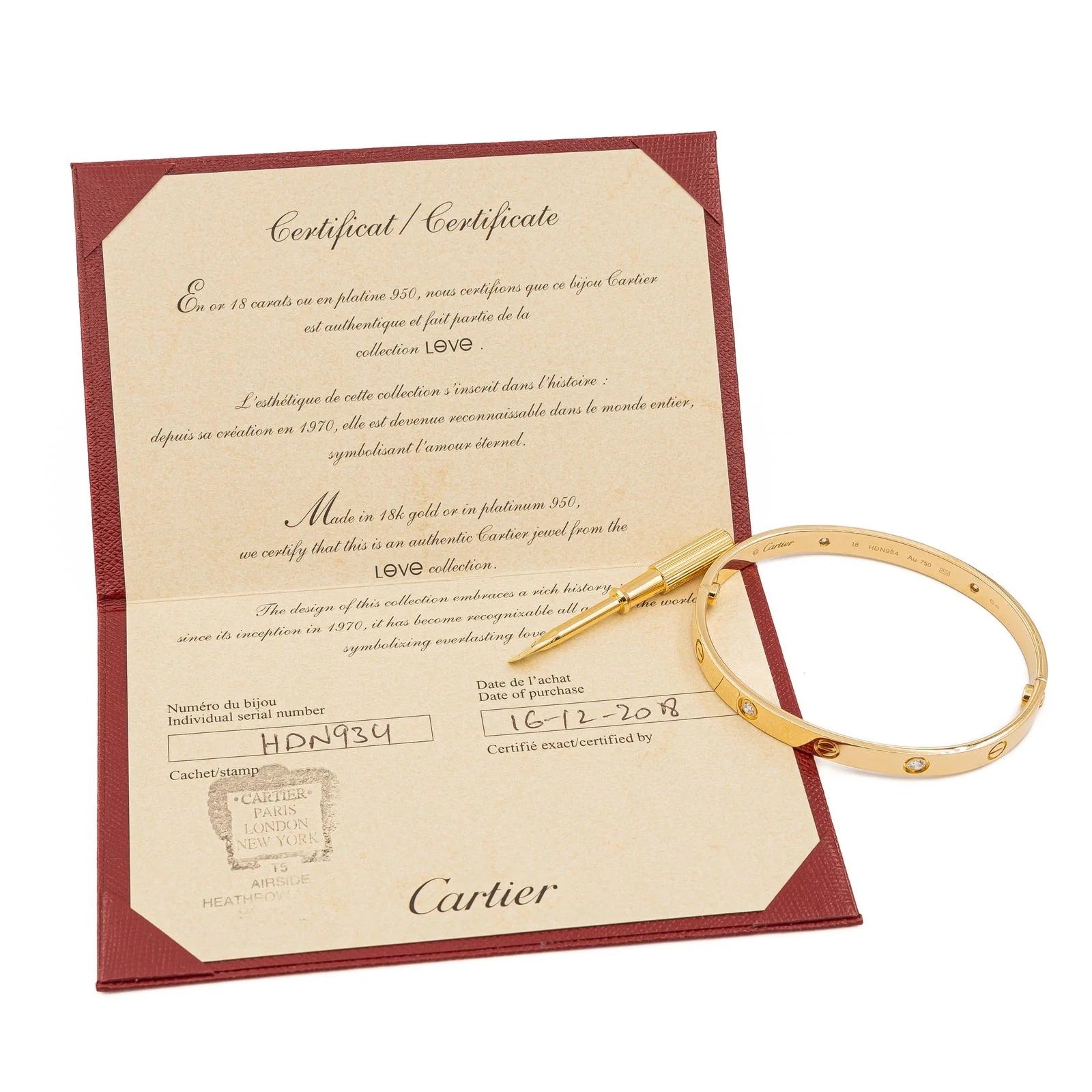 Cartier Jonc Love Bracelet Yellow gold Diamond