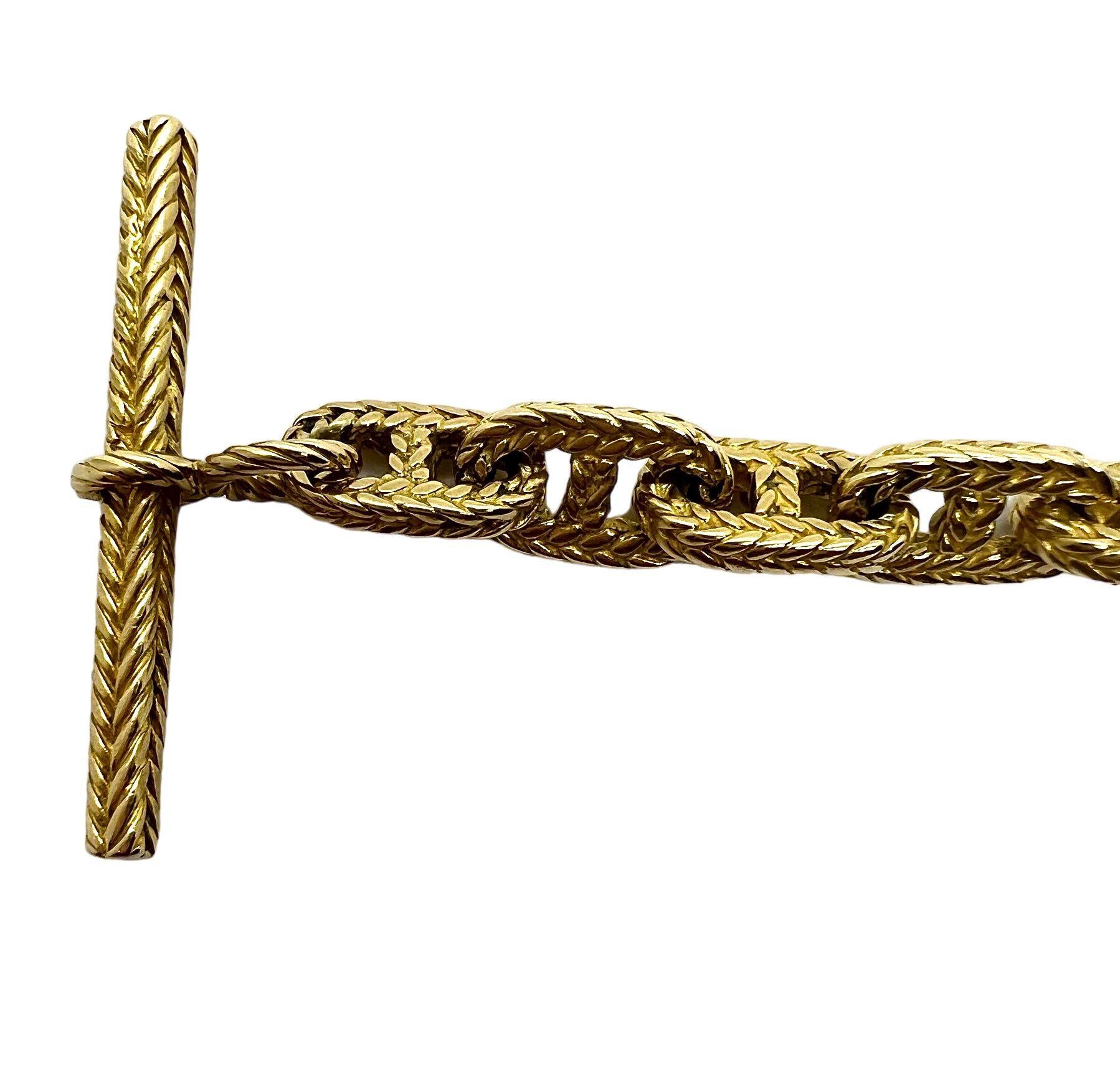18k Yellow Gold Bracelet, Braided Marine Mesh - Authentic Vintage French Jewelry