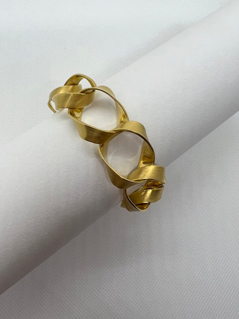Bracelet en or jaune années 70 , Travail Italien