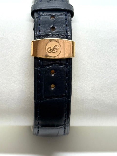 Breguet montre Breguet "Classique Moonphase" en or rose sur cuir noir full set - Maison Eloe