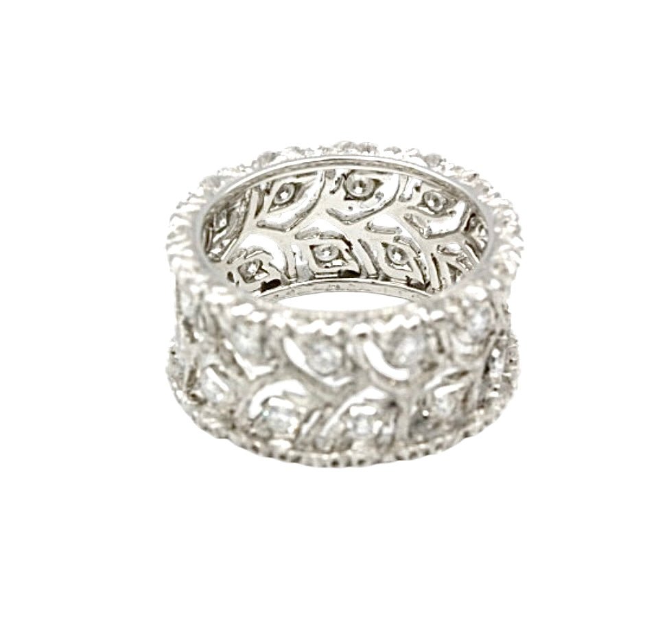 Buccellati bague "Eternelle Ramage" en or blanc et diamants - Maison Eloe