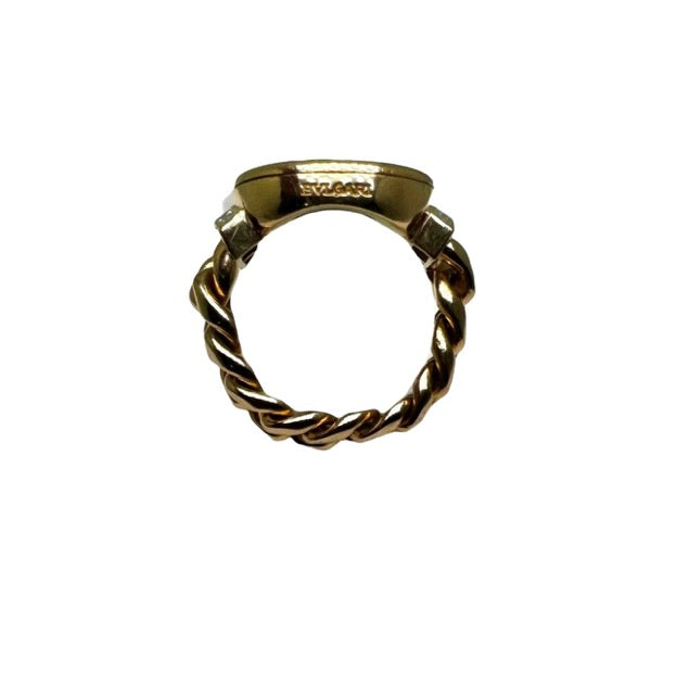 Bulgari, "Monete" ring in 18k yellow gold decorated with a bronze coin