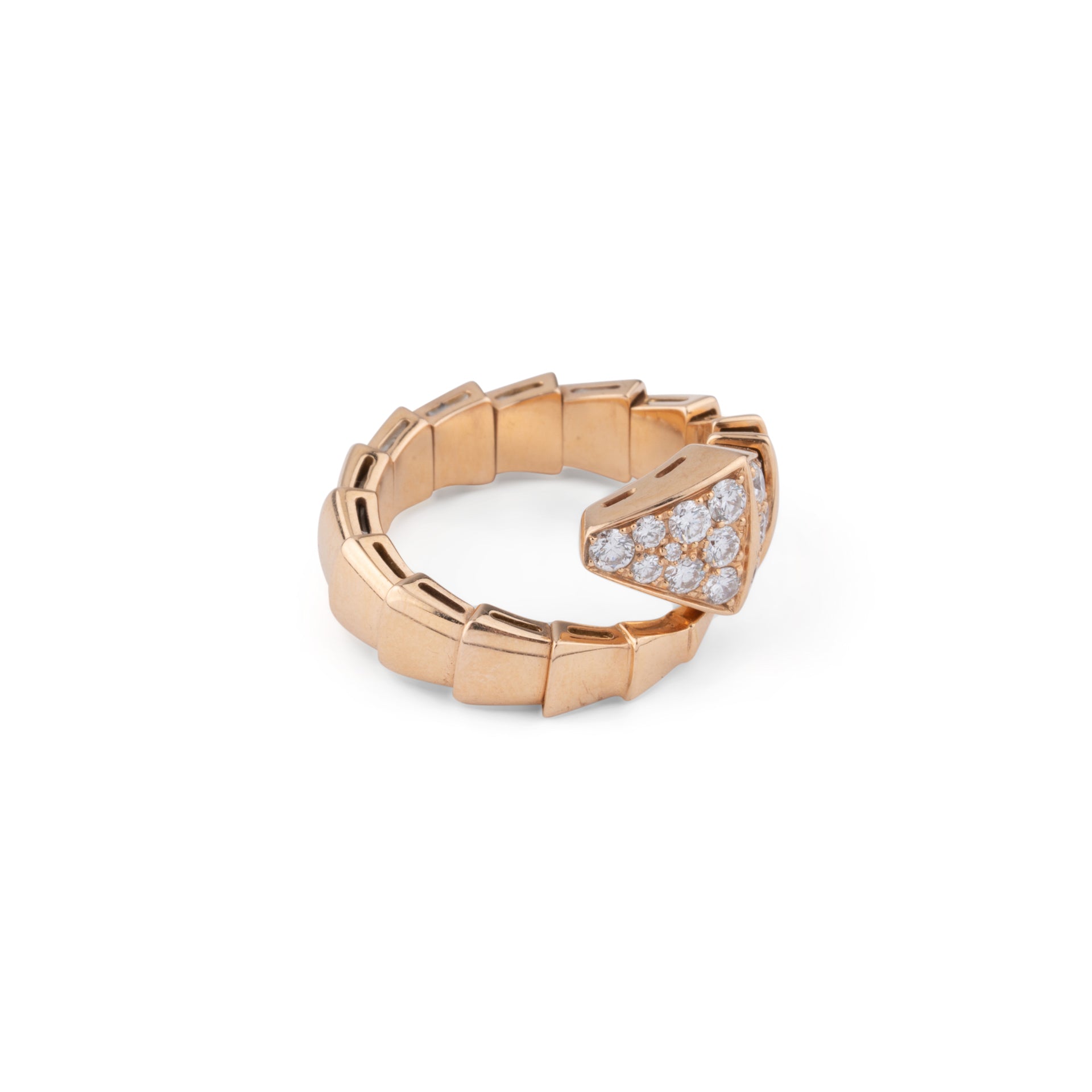 Bulgari, Serpenti ring, pink gold and diamonds