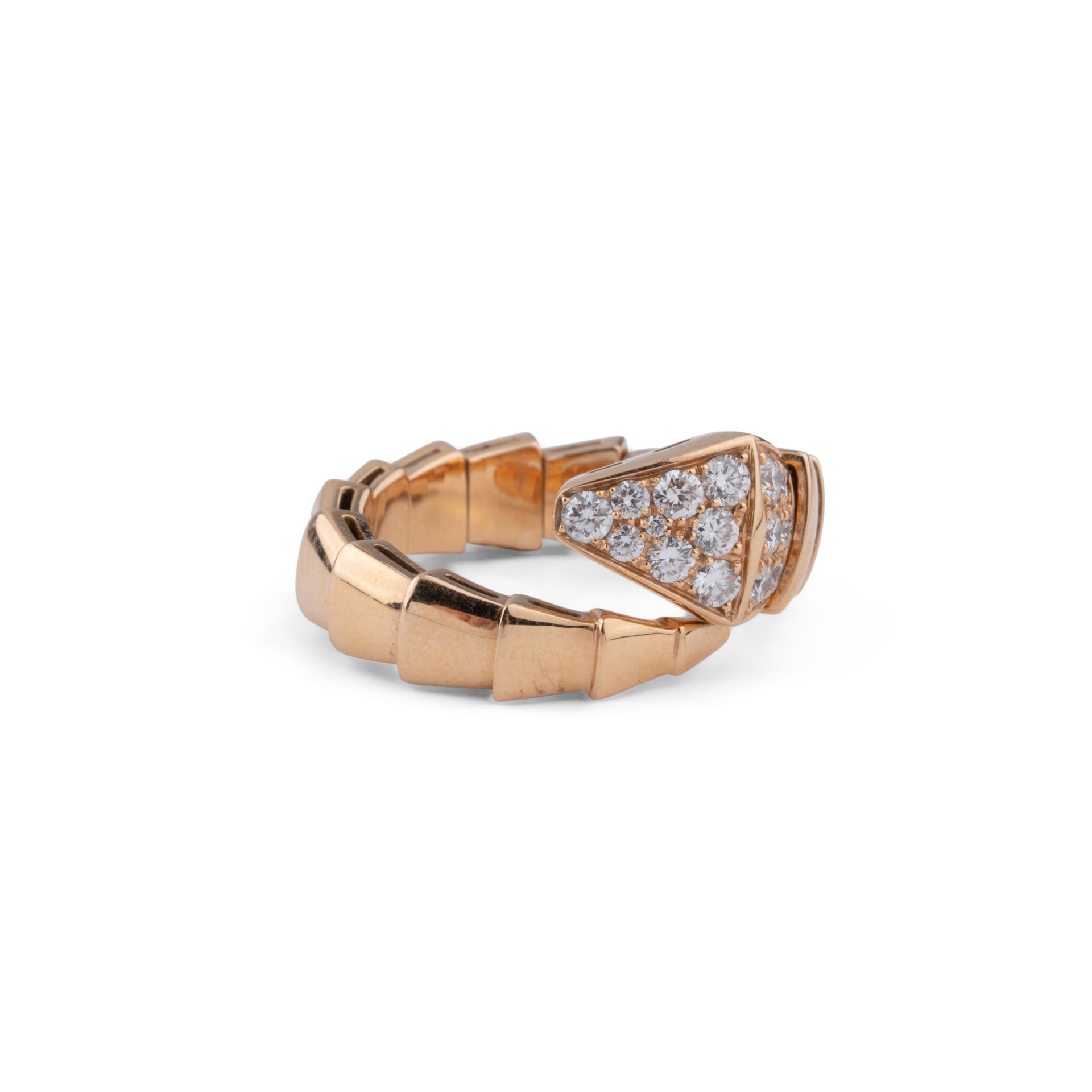 Bulgari, Serpenti ring, pink gold and diamonds