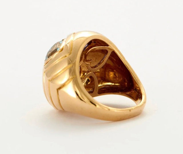 Bulgari, Boule Ring, Diamond, Colored Stones Yellow Gold
