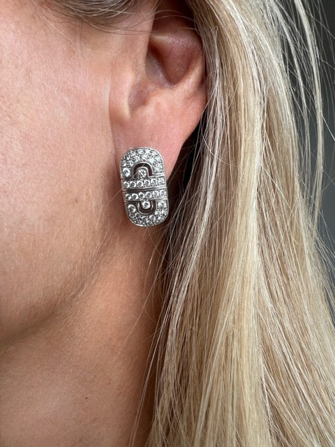 Bulgari, Boucles d'oreilles "Parentesi" Or blanc et Diamants