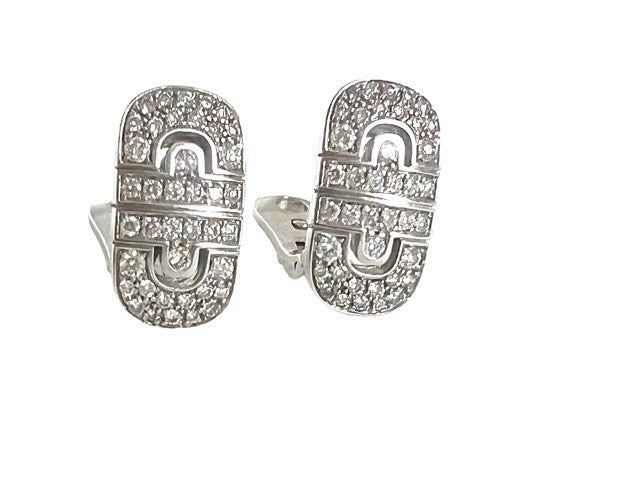 Bulgari, Boucles d'oreilles "Parentesi" Or blanc et Diamants