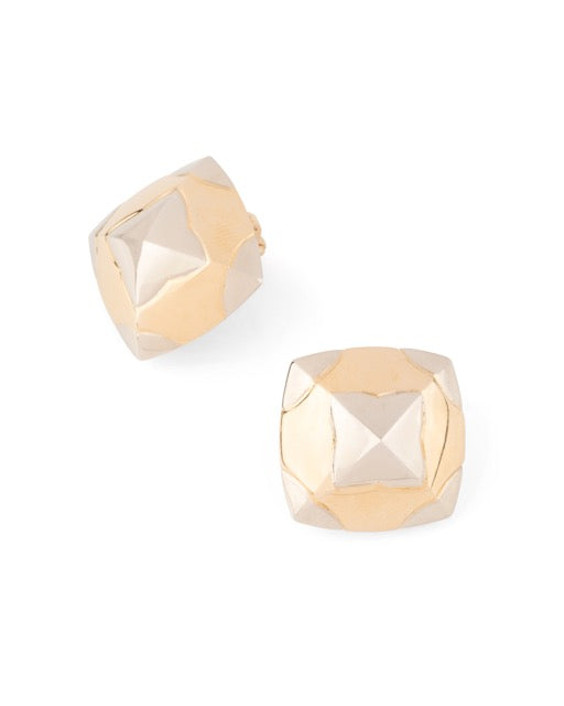 Bulgari boucles d'oreilles clips or jaune et or blanc