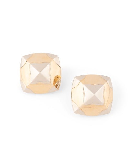 Bulgari boucles d'oreilles clips or jaune et or blanc - Maison Eloe