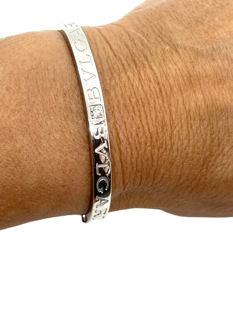 Bulgari bracelet "Bulgari Bulgari" en or gris 18k et diamants