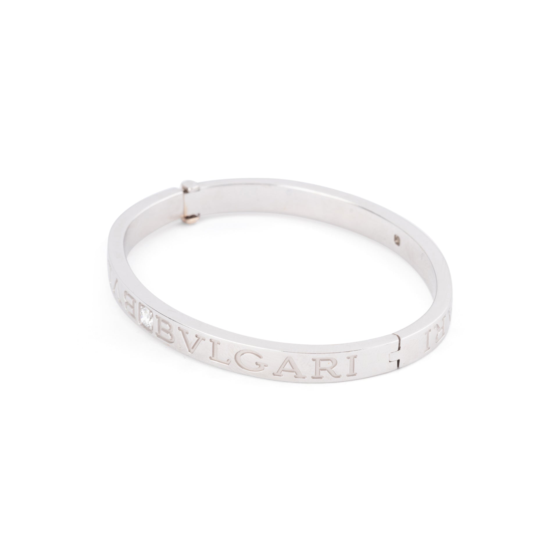 Bulgari bracelet "Bulgari Bulgari" en or gris 18k et diamants