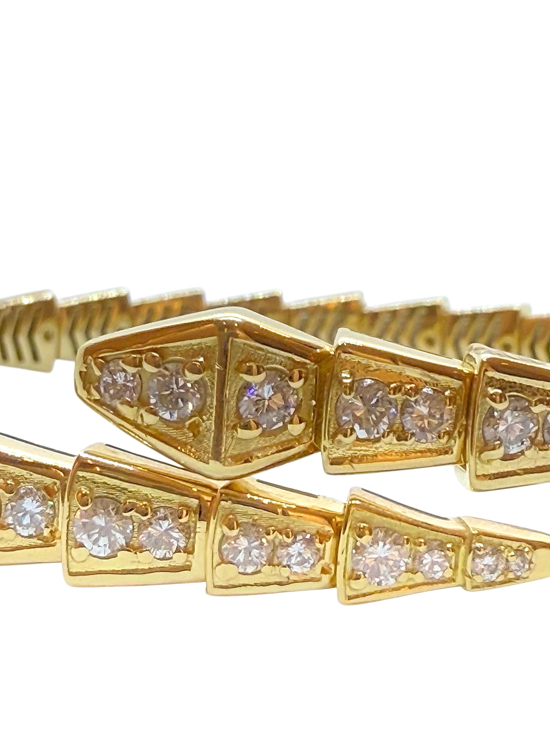 Bulgari, bracelet Serpenti Viper or jaune et diamants