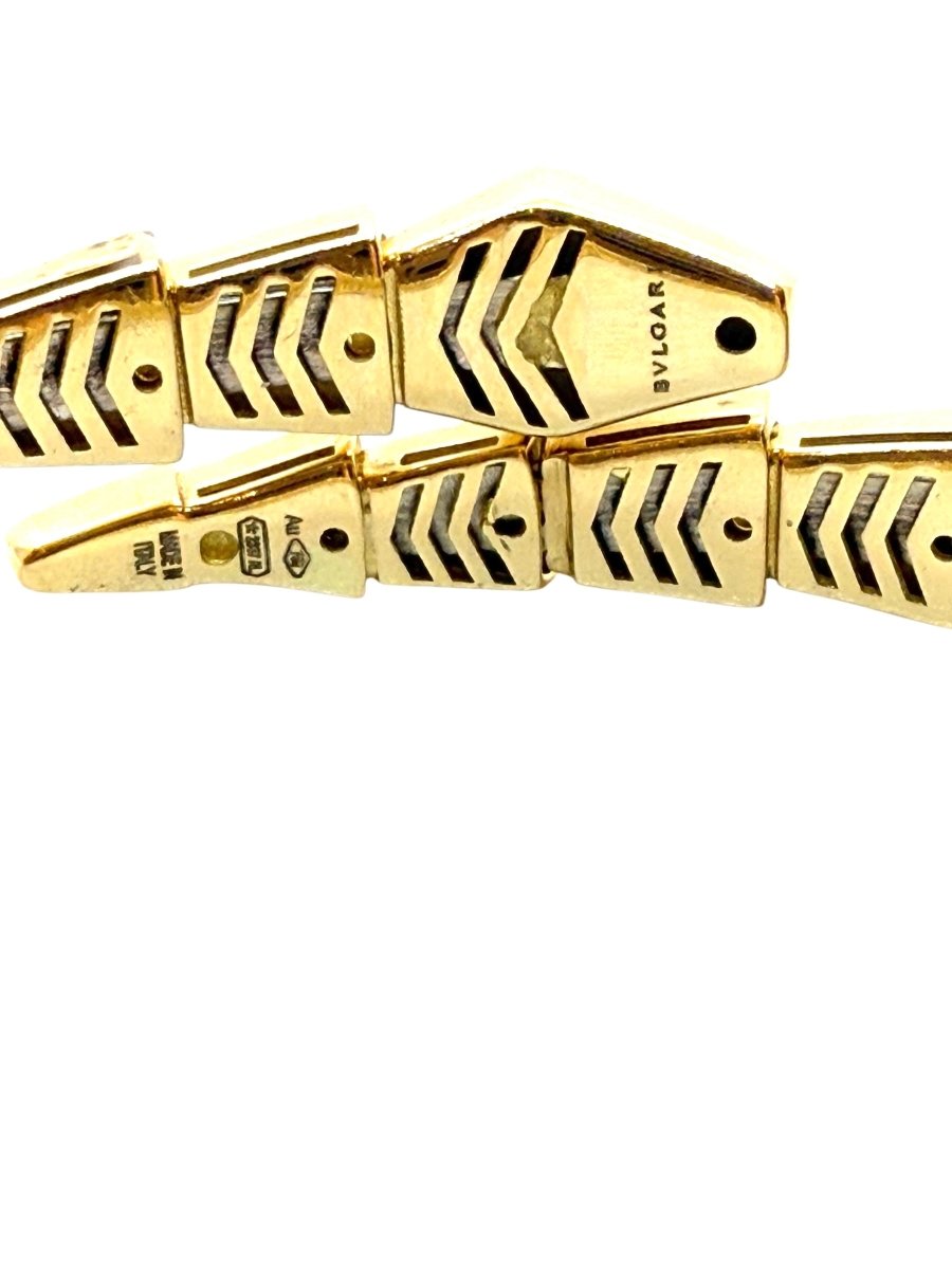 Bulgari, bracelet Serpenti Viper or jaune et diamants - Maison Eloe