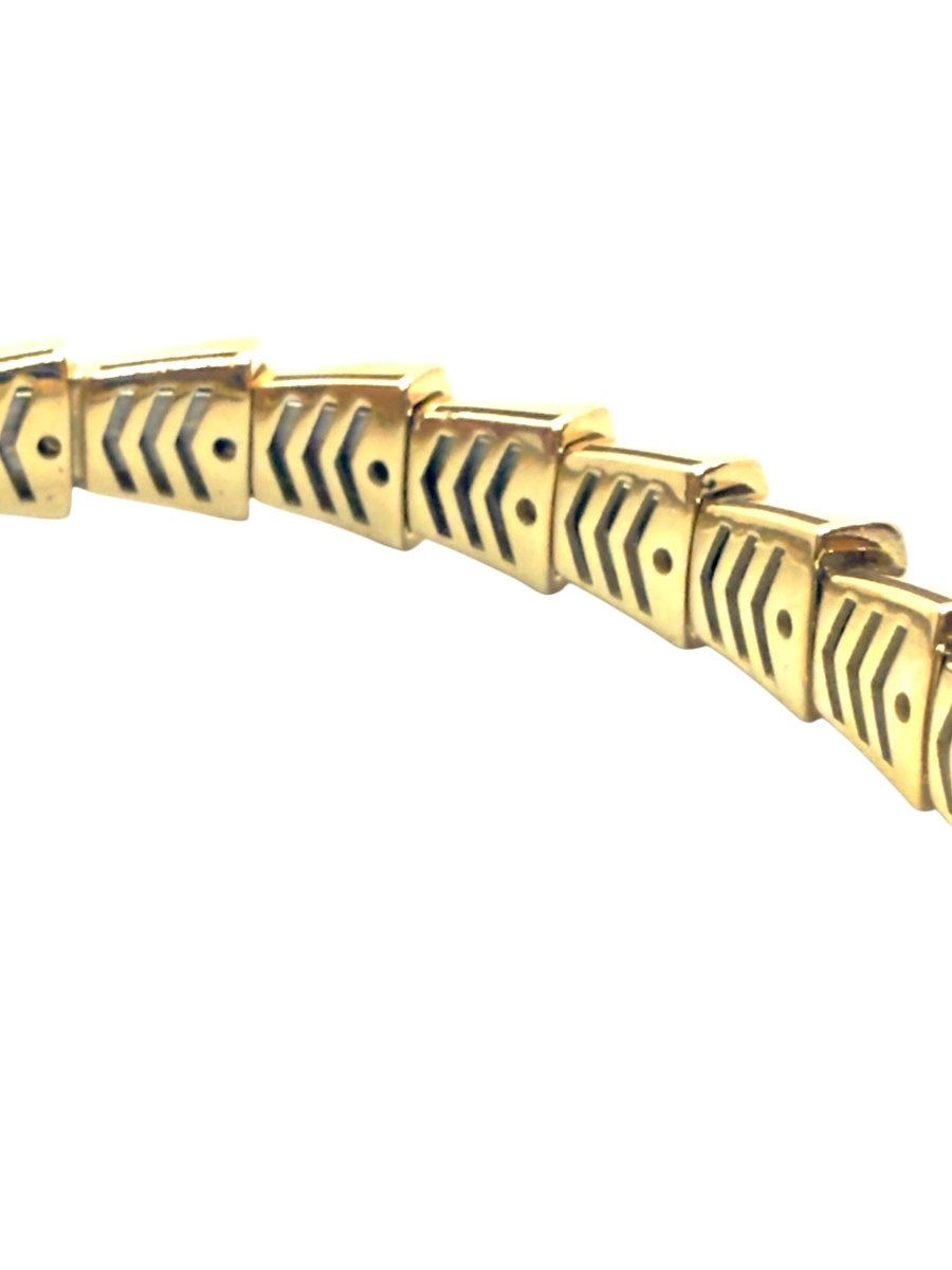 Bulgari, bracelet Serpenti Viper or jaune et diamants - Maison Eloe