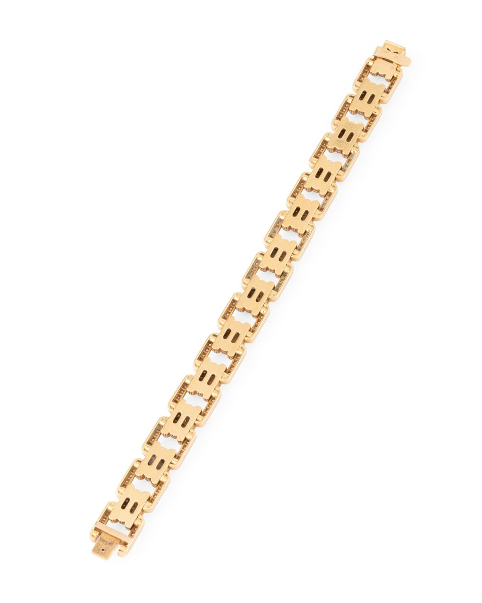 Bulgari bracelet vintage en or jaune 18 K et diamants