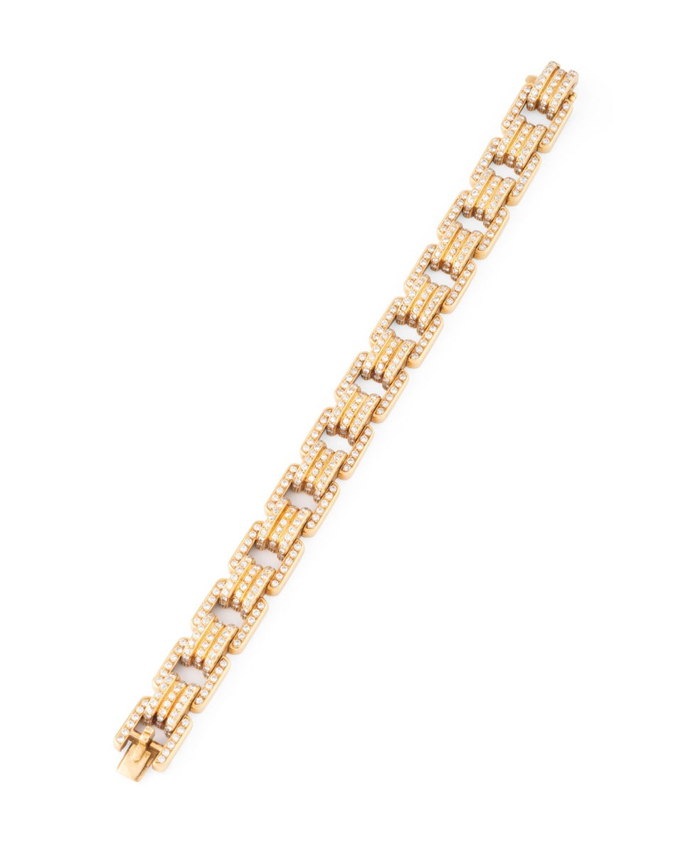 Bulgari bracelet vintage en or jaune 18 K et diamants