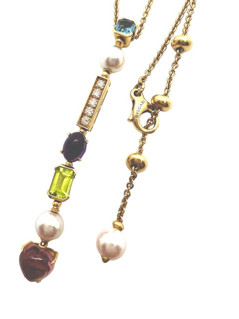 Bulgari, Allegra Necklace, Gold Diamonds, Colored Stones, Pearl