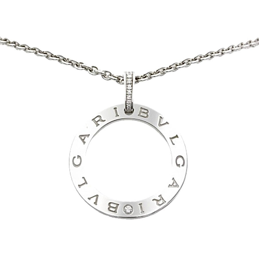 Bulgari collier pendentif "Bulgari Bulgari" en or blanc 18K - Maison Eloe