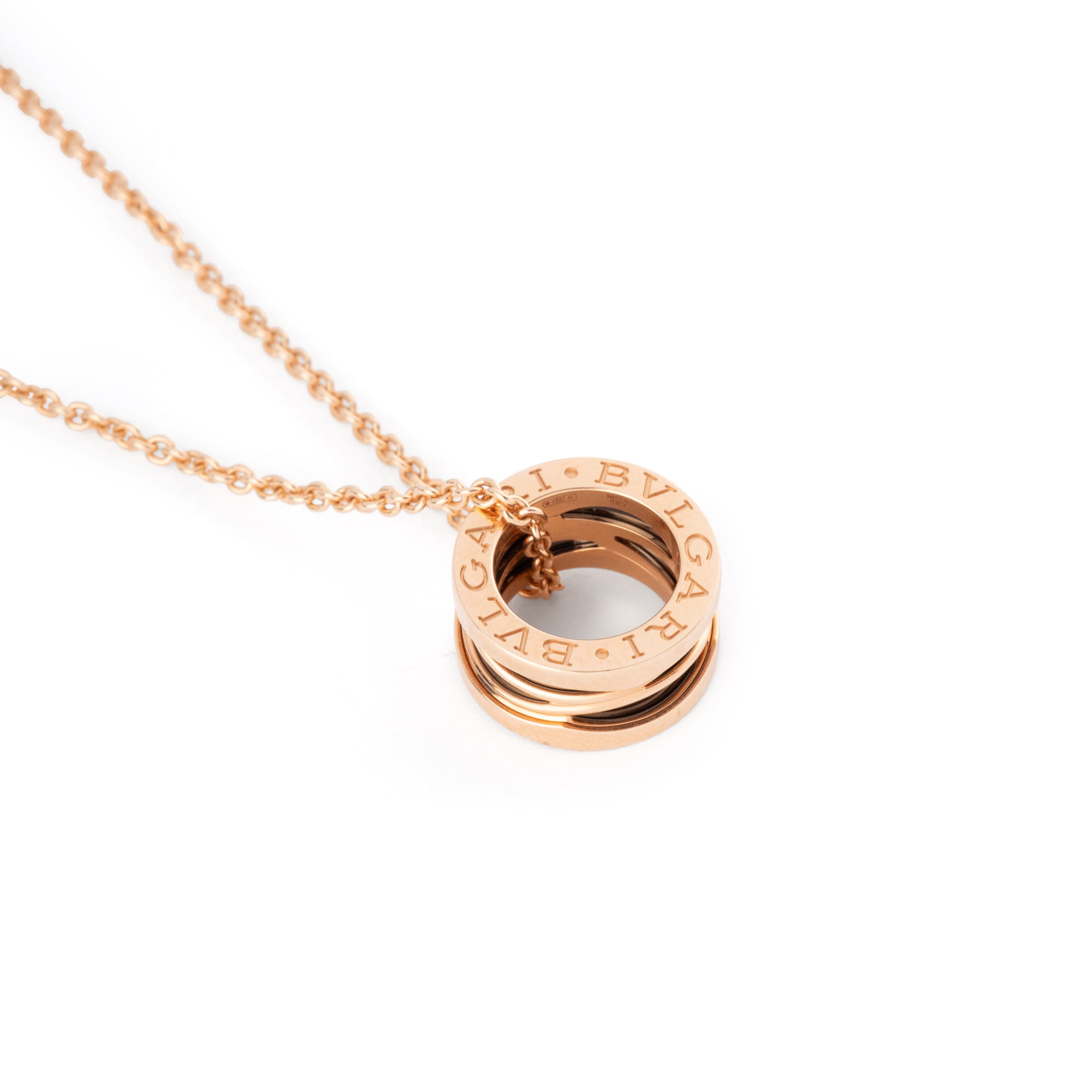 Bulgari, B Zero 1 necklace Legend design 18k rose gold by Zaha Hadid