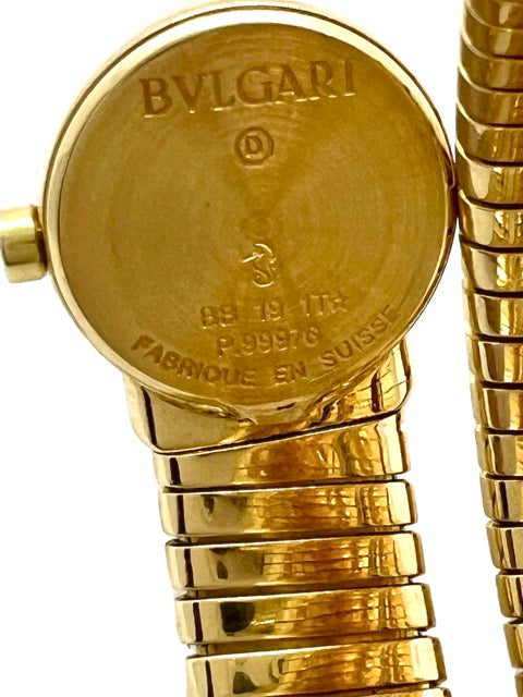 Bulgari Vintage Serpenti Tubogas Bracelet Watch 18k Yellow Gold