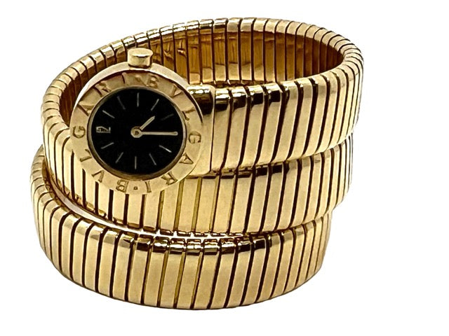 Bulgari Vintage Serpenti Tubogas Bracelet Watch 18k Yellow Gold