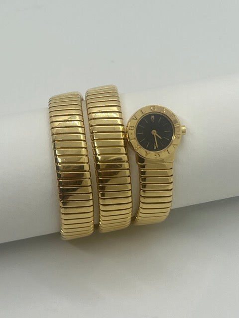 Bulgari Vintage Serpenti Tubogas Bracelet Watch 18k Yellow Gold