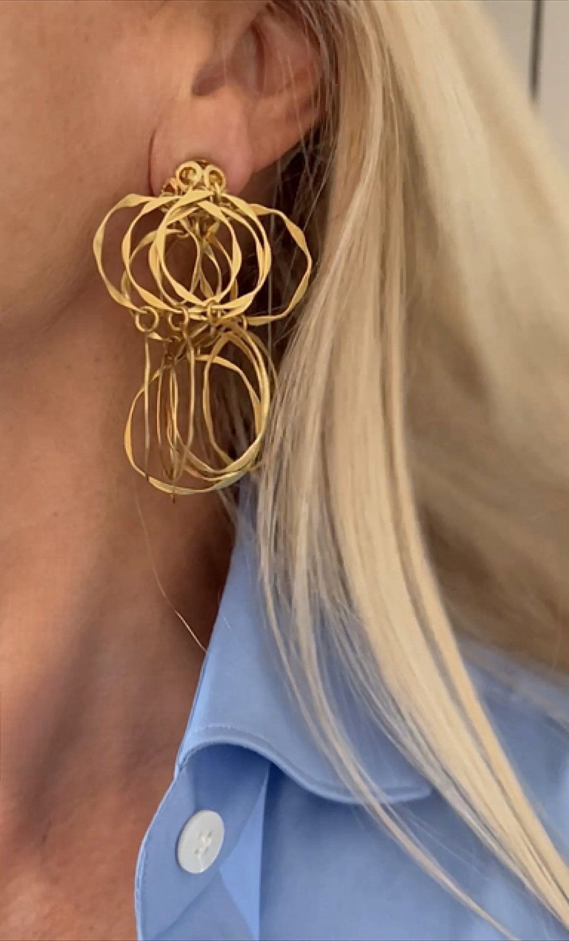 Cartier 18K gold moving ring earrings