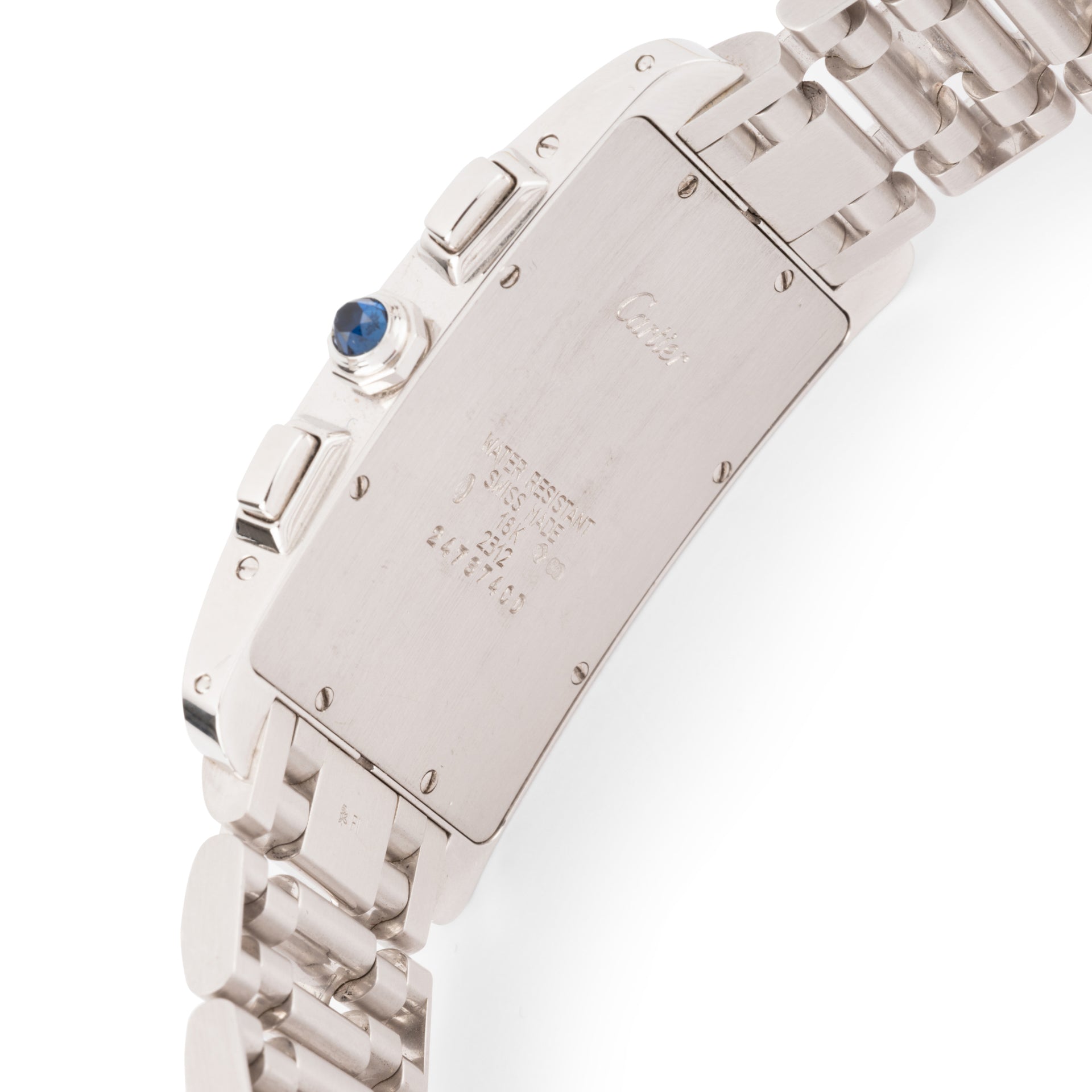 Cartier Tank Americaine Chronograph Watch in White Gold