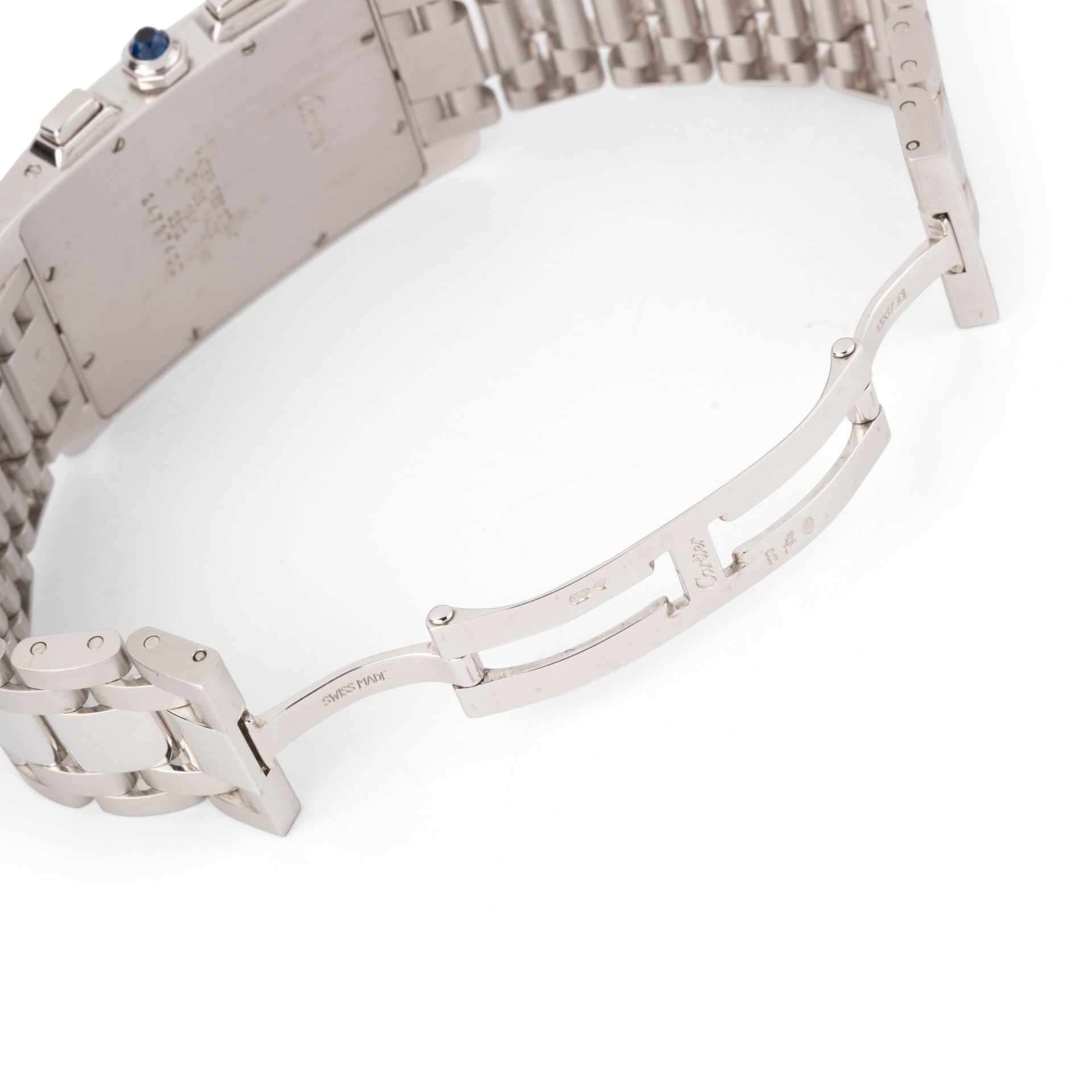 Cartier Tank Americaine Chronograph Watch in White Gold