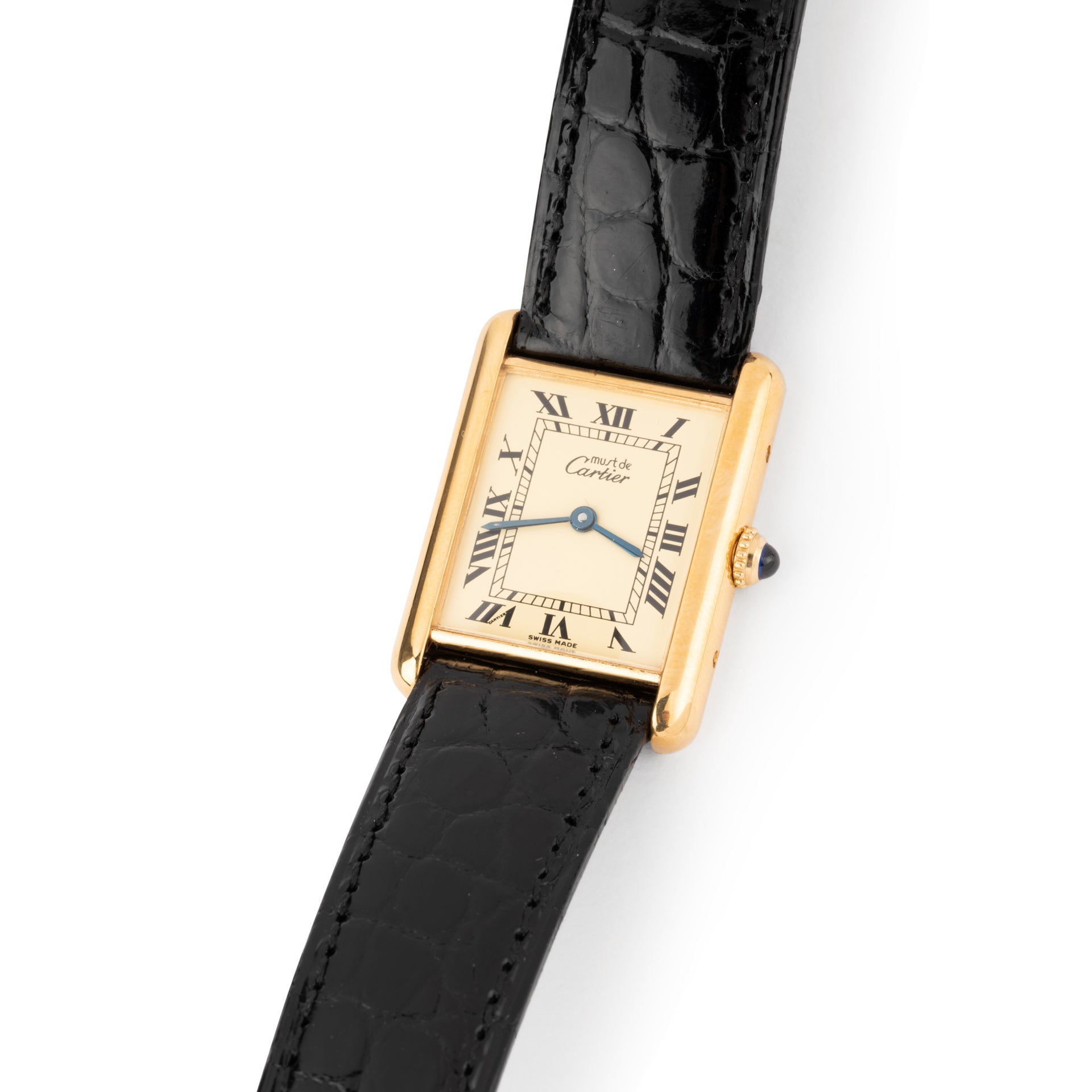 A Cartier "Tank Must" watch in vermeil.